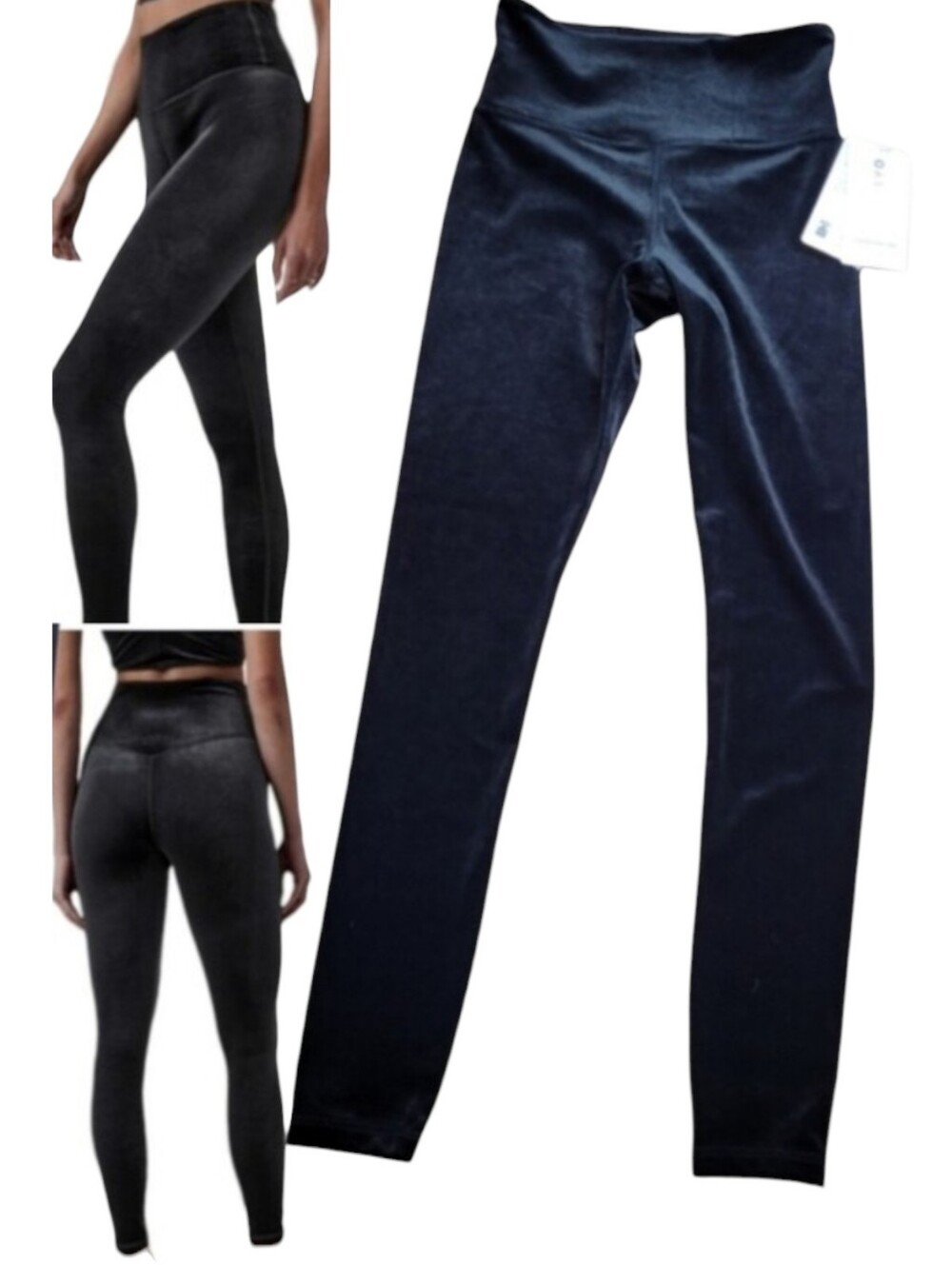 Athleta Womens Elation Velvet Tight Ultra High Rise Soft Leggings Black Size XS